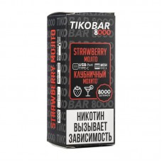 Одноразовая Электронная Сигарета TIKOBAR Strawberry Mojiyo 8000 Затяжек